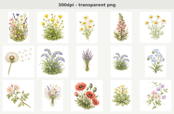 Download 15 Wildflower PNG Bundle - Wildflower Collection