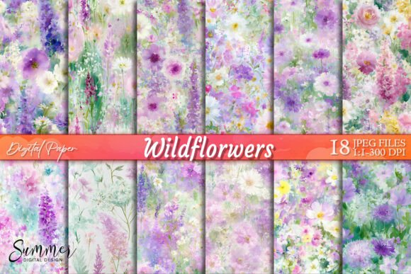 Download Pastel Purple Wildflowers Watercolor - Wildflower Collection