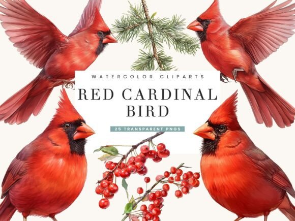 Download Watercolor Red Cardinal Bird Clipart - Bird clipart Collection