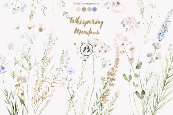 Download Wildflower Clipart Botanical Set - Wildflower Collection