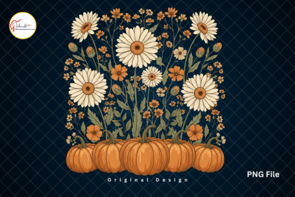 Download Pumpkin Wildflower PNG, Floral Fall PNG - Wildflower Collection