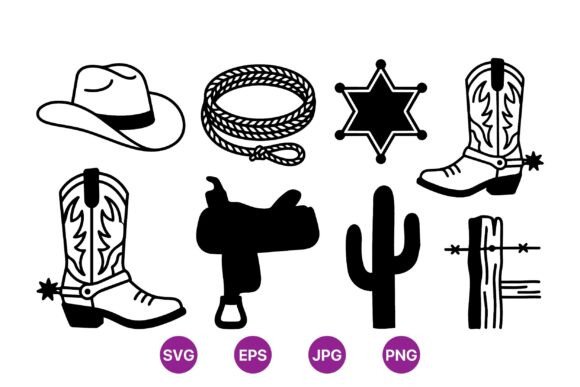 Download Cowboy Western SVG Clipart Pack - Clipart pack Collection