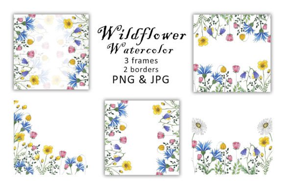 Download Watercolor Frames Clipart Wildflower PNG - Wildflower Collection