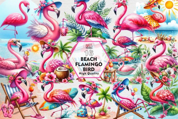 Download Beach Flamingo Bird Clipart PNG Graphics - Bird clipart Collection