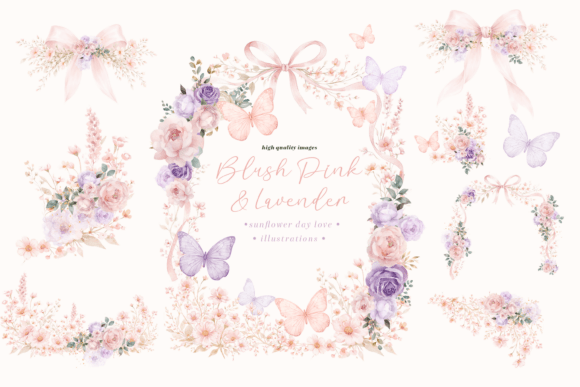 Download Blush Pink &amp; Purple Wildflowers Clipart - Wildflower Collection