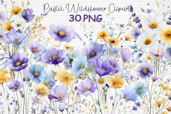 Download Pastel Wildflower Clipart Bundle PNG - Premium Resources