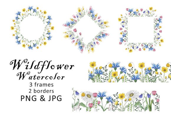 Download Watercolor Border Clipart Wildflower PNG - Wildflower Collection