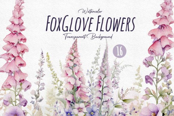 Download Watercolor Foxglove Wildflower Clipart - Premium Resources