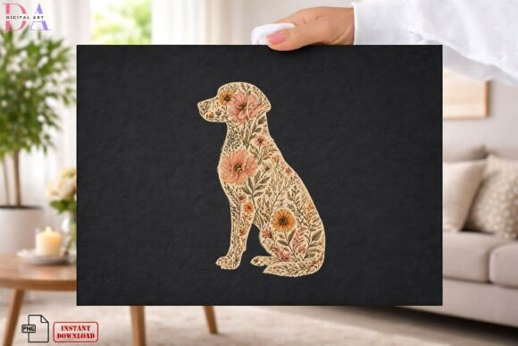 Download Floral Dog Silhouette Wildflower PNG - Wildflower Collection