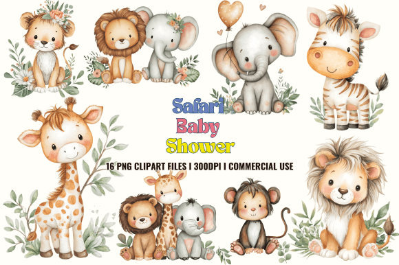 Download Safari Baby Shower Clipart Pack - Clipart pack Collection