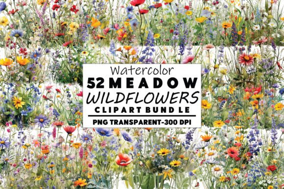 Download Watercolor Meadow Wildflowers Clipart Bu - Wildflower Collection