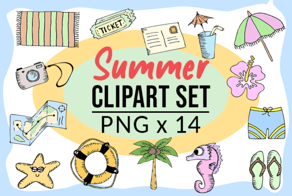 Download Summer Png Clipart Pack Holidays Vibes - Clipart pack Collection
