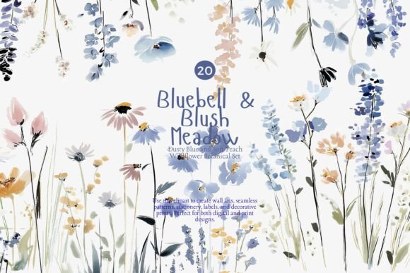 Download Bluebell Wildflower Watercolor Clipart - Wildflower Collection