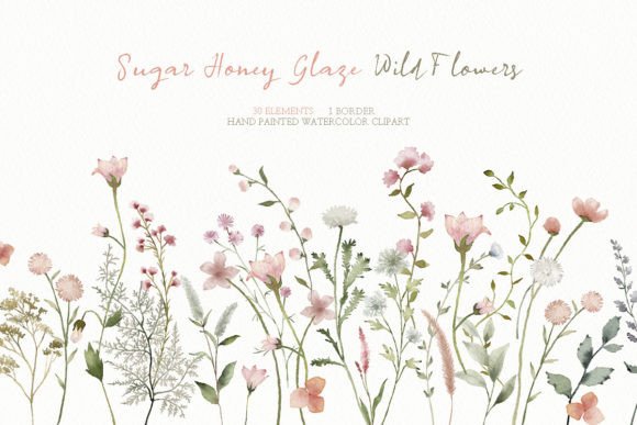 Download Watercolor Spring Wildflower Clipart - Premium Bundle