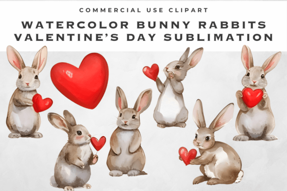 Download Valentine Clipart Bunny Rabbit Hearts - Heart Collection