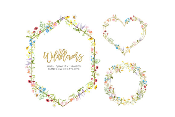 Download Frame Watercolor Wildflowers Clipart - Wildflower Collection