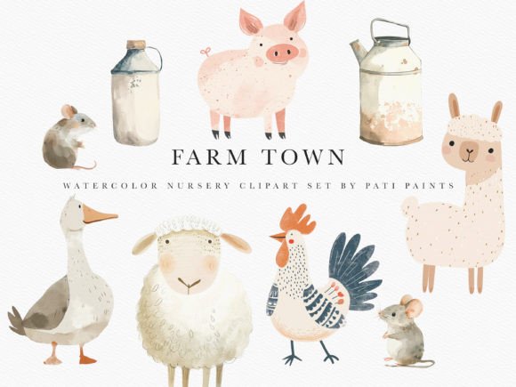 Download Farm Animal Nursery Clipart Bundle - Farm animal nursery Collection