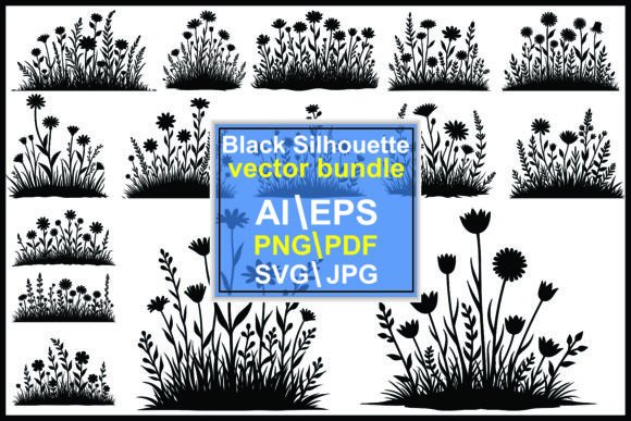 Download Silhouette Garden Wildflowers Bundle - Wildflower Collection